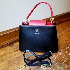 Gorgeous Handmade Italian Handbag, red $ black, NWOT